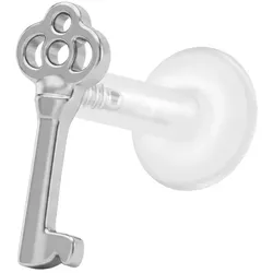 PTFE Labret mit Innengewinde + Titan-Aufsatz SCHLÜSSEL