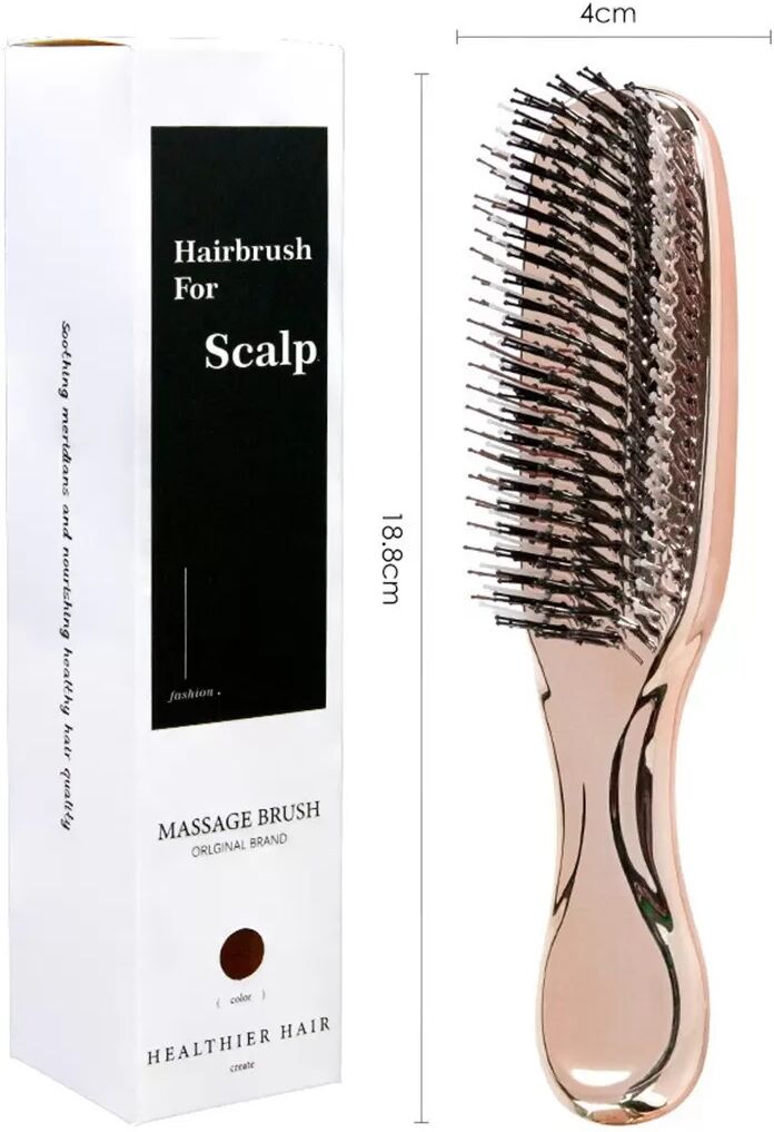 INF Zeus Kamm mit hohen und niedrigen Zähnen - Kopfhautmassage, Entwirrung & antistatischer Haarkamm Roségold