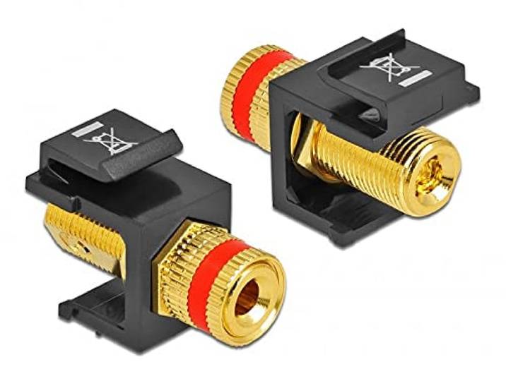 Delock Keystone module poolklem > schroefdraadbus rood/zwart