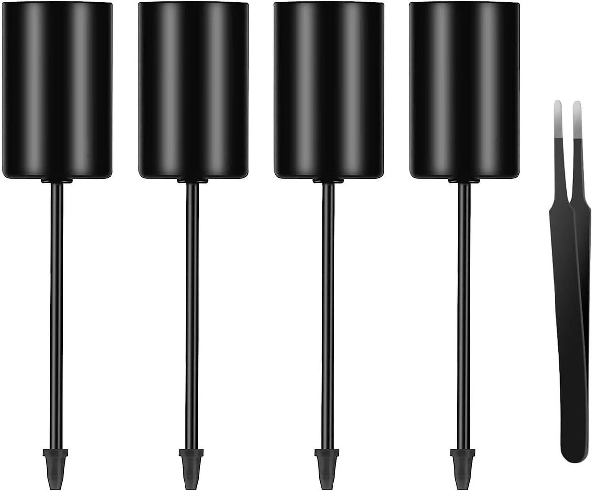 4x Zwarte Kaarshouders voor Staafkaarsen voor Adventskrans en Kerstdecoratie