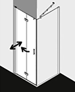 Kermi DI2SL12318VUK Pendel-Falttür Diga 2SL 1230x