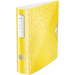 Leitz Ordner 1106-01-16, Active WOW, PP, A4, 8,2cm, Kunststoffordner, mit Innentaschen, gelb