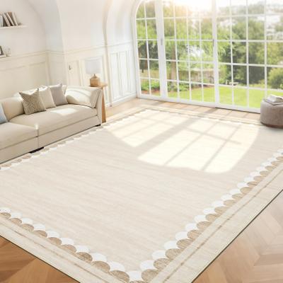 Garvee Modern Geometric Shell Pattern Bordered Area Rug