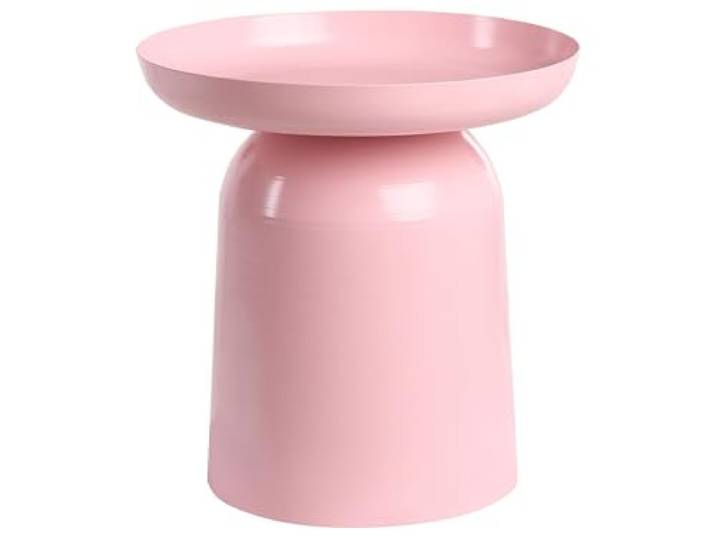 Beliani Beistelltisch Metall rund Pastell rosa modernes Design Torrens