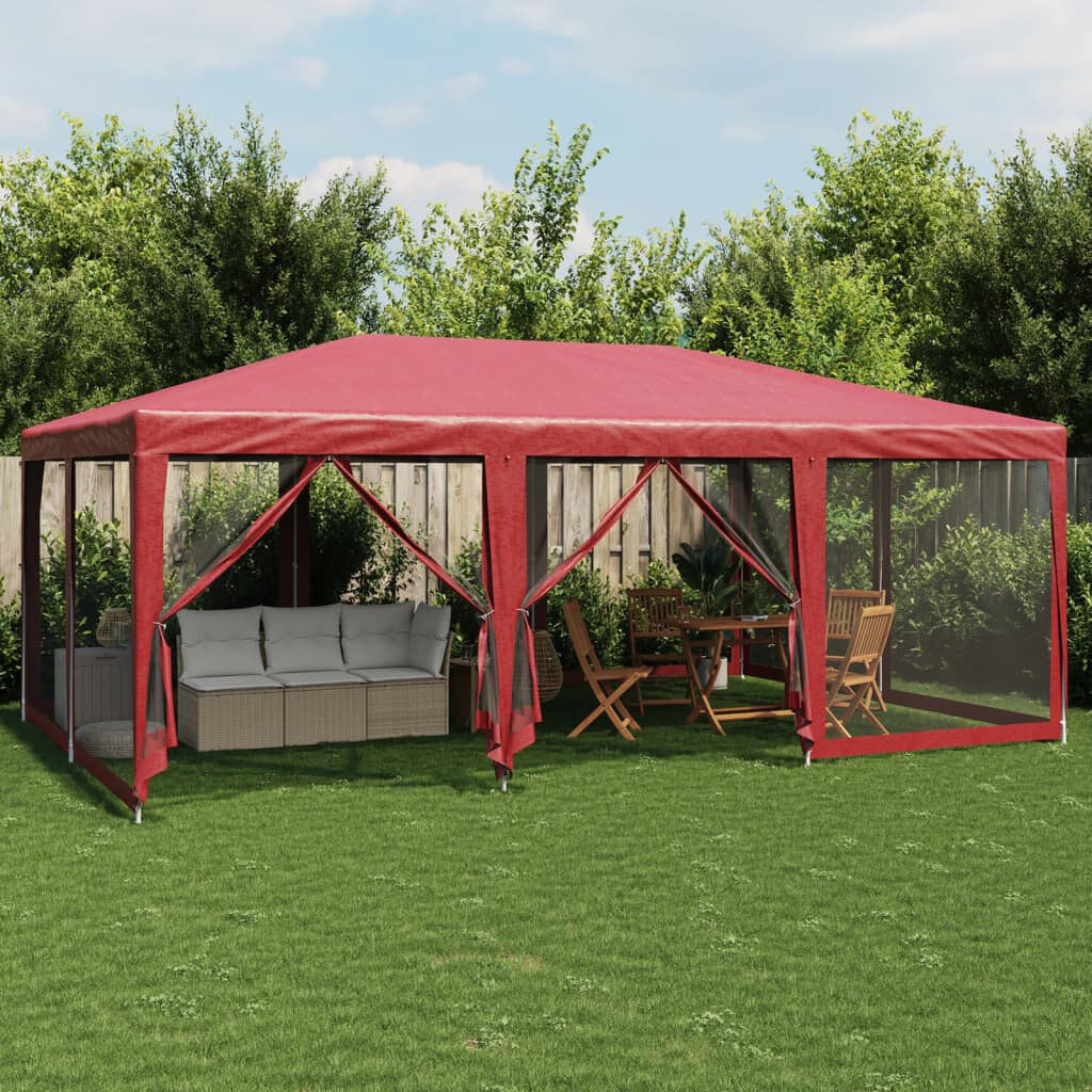 House of Hampton Manatuto 3m x 3m Steel Party Tent Red 6 x 4 m