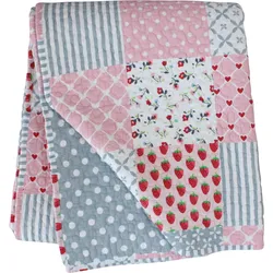 Krasilnikoff Quilt Patchwork, 180 x 130 cm, pink