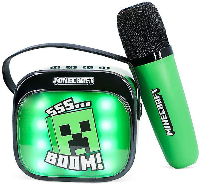 OTL MINECRAFT Bærbart Karaoke Sæt m. Trådløs Højtaler & Mikrofon - Grøn
