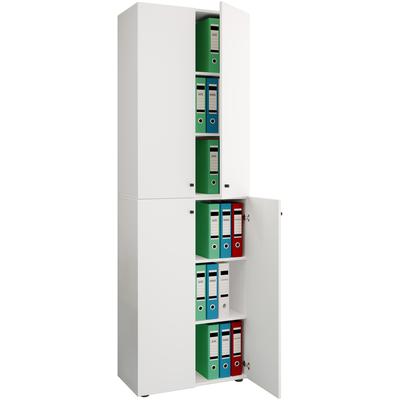 Aktenschrank VCM "Büroschrank Bücher Ordner Aktenschrank Lona 6fach", weiß, B:70cm T:40cm, Obermaterial: 100% Holz Wood., Schränke
