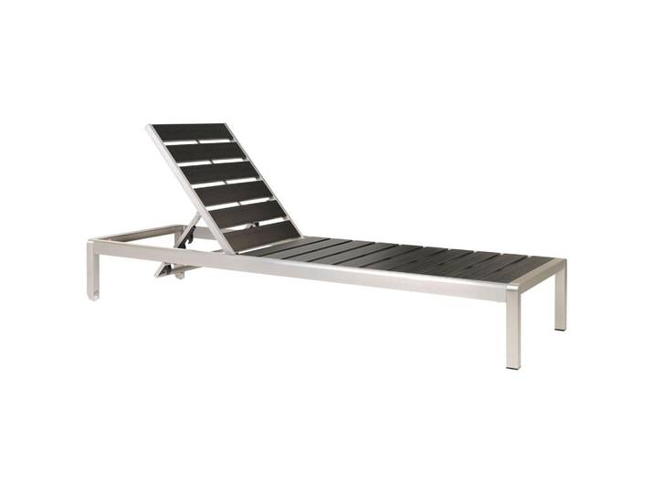 Beliani Gartenliege schwarz Nardo, Schwarz, 64x29x198 cm, Gartenmöbel, Gartenliegen
