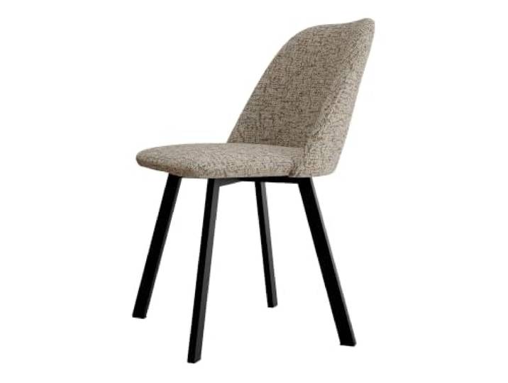 Mirjan24 Esszimmerstuhl K109 (Schwarz/Bella 10) Stuhl mit Chenillestoff, pulverbeschichteten Metallbeinen, maximale Belastbarkeit: 150 kg, B/H/T: 47/80/58 cm