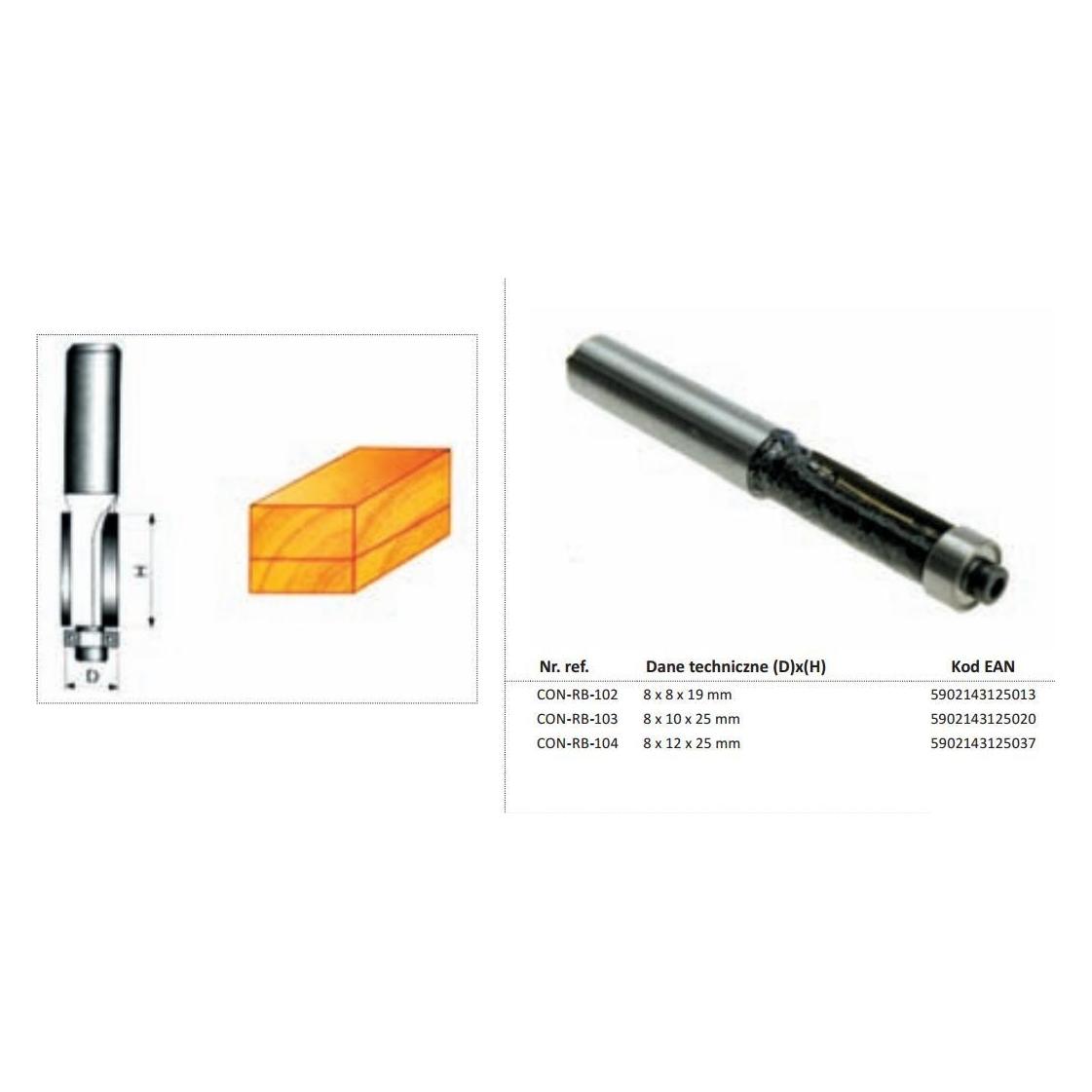 Drel Kondorholzschneider gerade fi = 8 x 19 mm Pfund 8mm mit Lager (35613860)