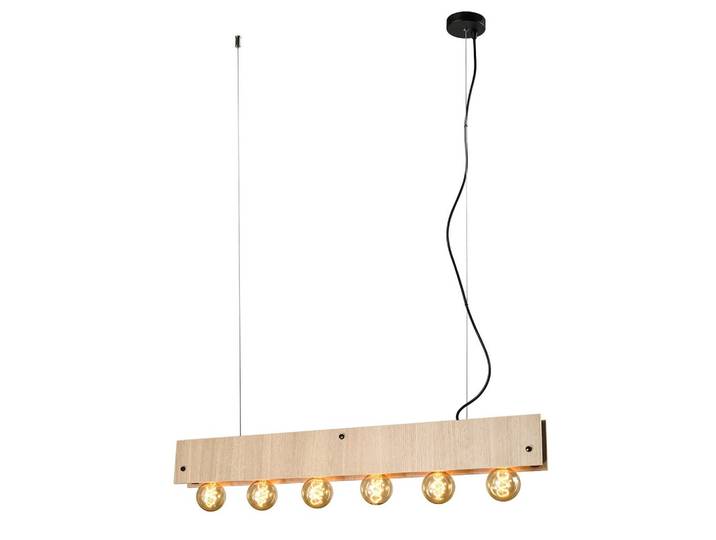Hängeleuchte Argo Schwarz/Eiche max. 22 Watt