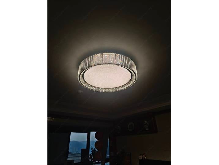 Chambre salon étoile cristal plafonnier Led Dimmable luxe miroir acier inoxydable Rectangle plafond lustres or