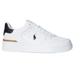 Polo Ralph Lauren für Herren. 809891791003 Court Leder Turnschuhe weiß (43), Wohnung, Schnürsenkel, Lässig