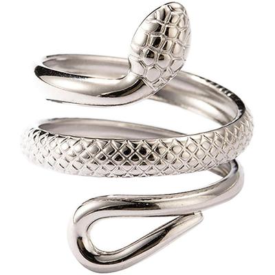 Fingerring FIRETTI "Schmuck Geschenk Damenring Schlange", silber (silberfarben), Fingerringe, Damen, 7 g, Edelstahl, Fingerring, Made in Germany