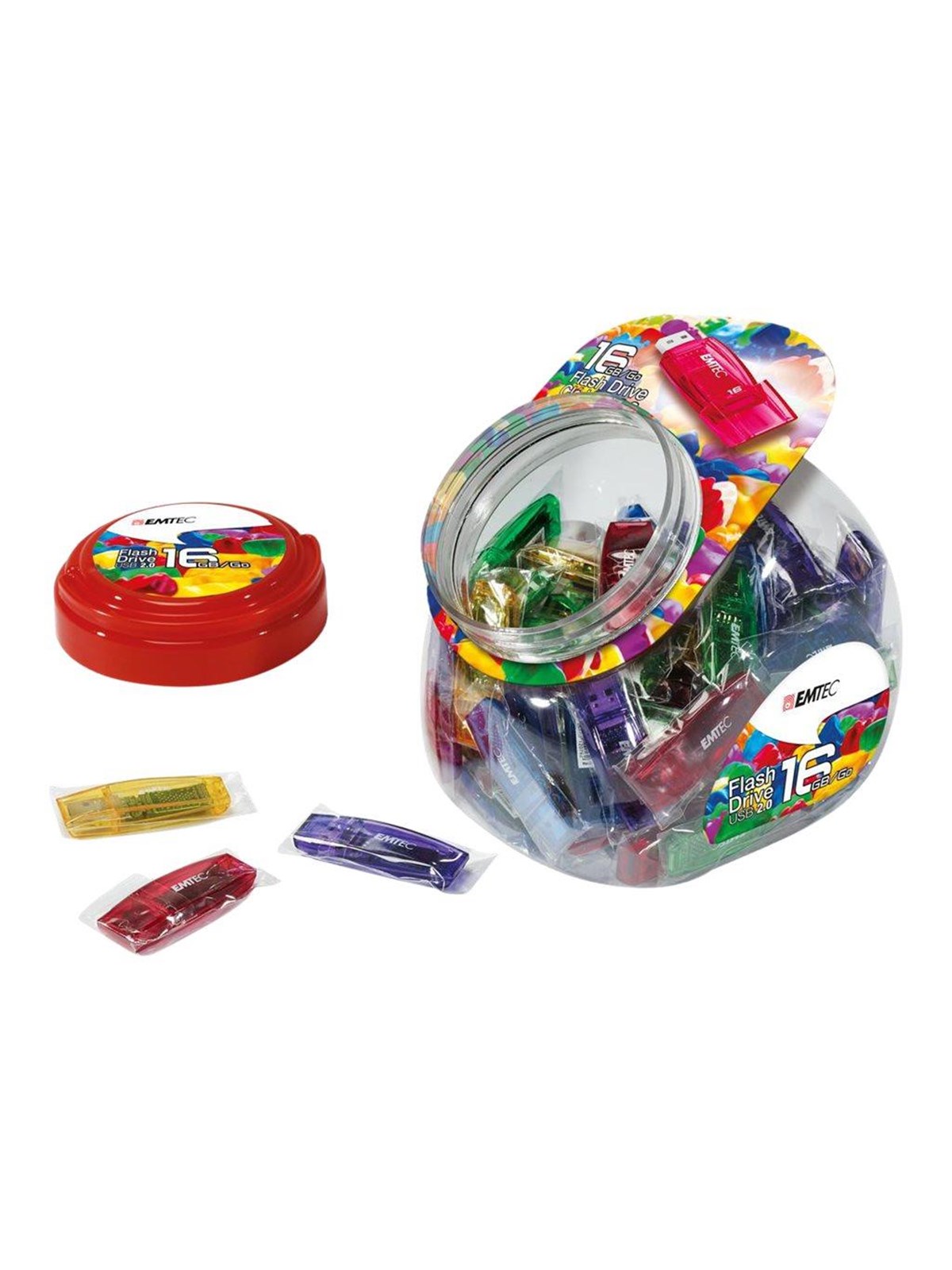 Emtec C410 Color Mix Candy jar - 16GB - USB-Stick