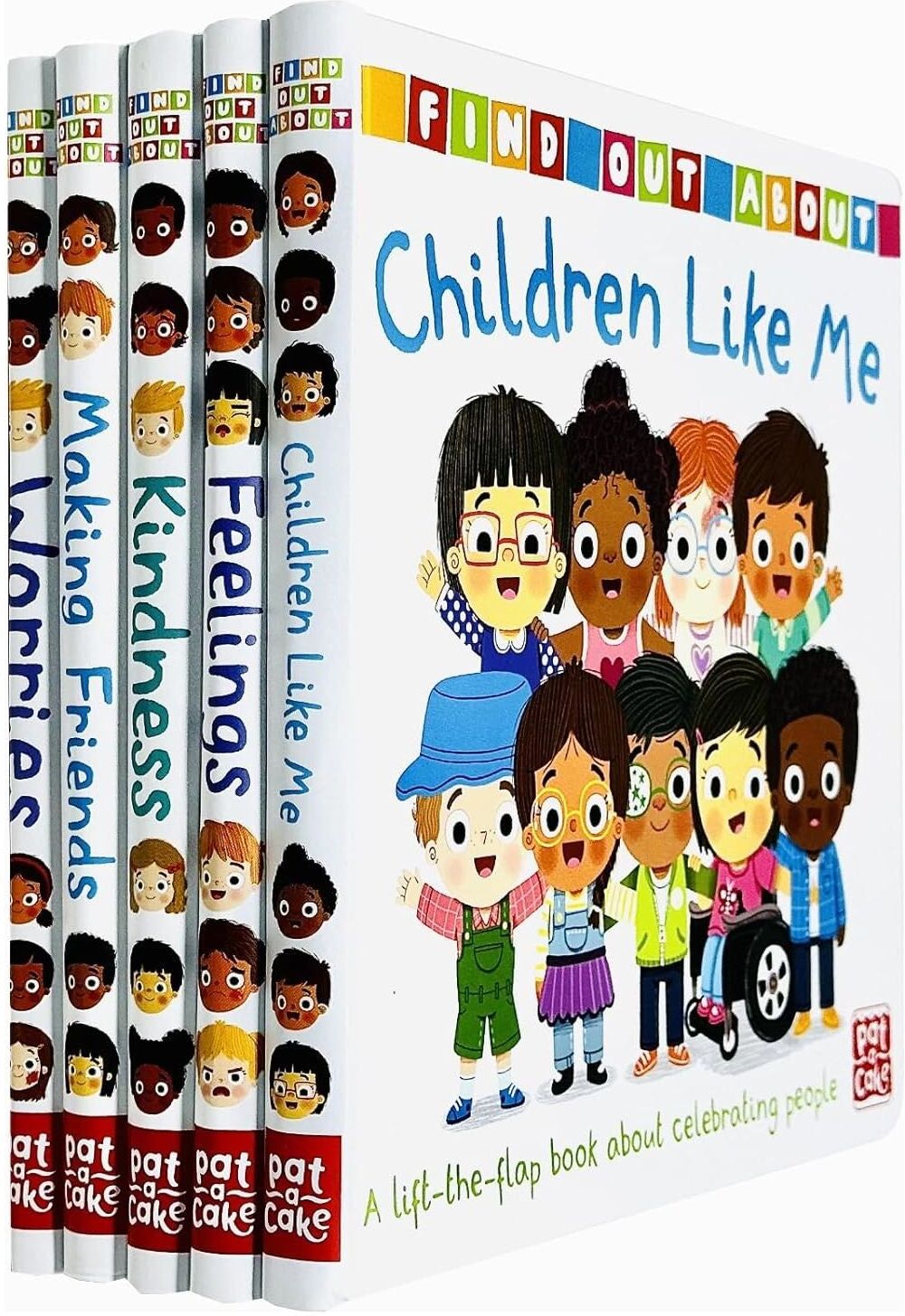 Pat-a-Cake ltd Find Out About Series 5 Books Collection Set (Feelings, Kindness, Making Friends, Children Like Me, Worries)