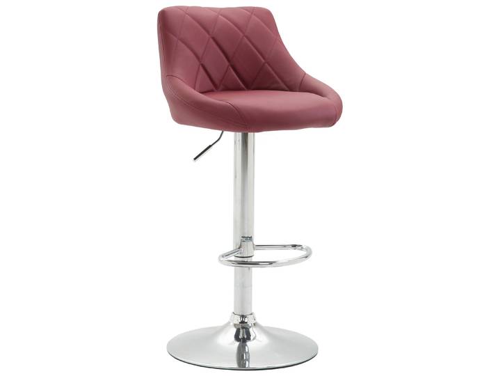 TPFLiving Barhocker Lazius Gestell Metall in Chromoptik Kunstleder - Bordeauxrot