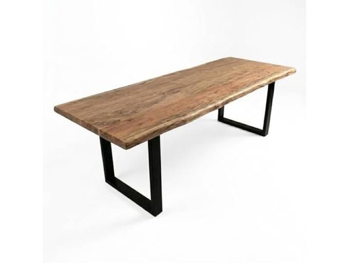 SAM Esstisch Cali 280x100 cm Akazie natur Baumkante U-Gestell schwarz Baumkantentisch massiv, Akazienholz naturfarben, 50 mm Tischplatte, Esszimmertisch, Industrial-Design