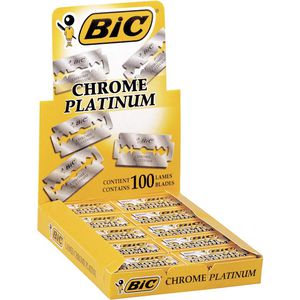 Bic Rasierklingen Chrome Platinum, für Rasierhobel, 1-fach Klinge, 100 Stück