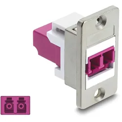 DELOCK Panel Mount LC Duplex Bu > Bu silber/violett/weiß