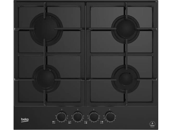 Beko HILG64325SDX Gaskochfeld, 4-flammig, 60 x 52 cm, Schwarz