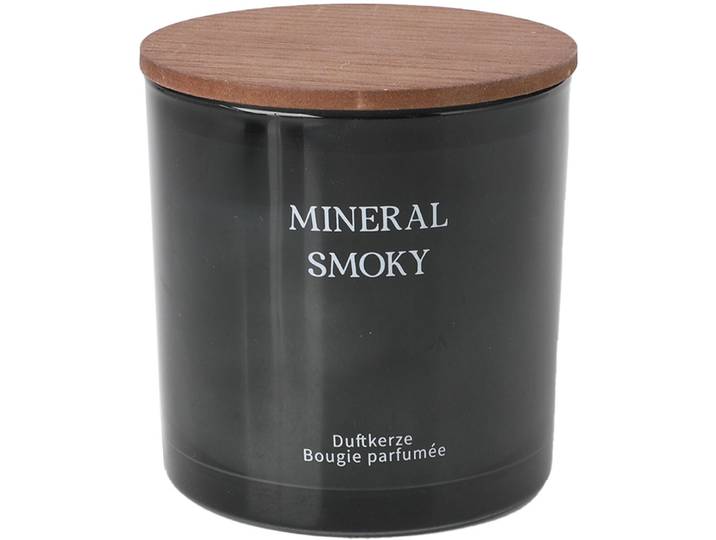 Duftkerze Urban grau H 10 D 10 cm 29 hr - Material: Glas, Holz - Duftkerze