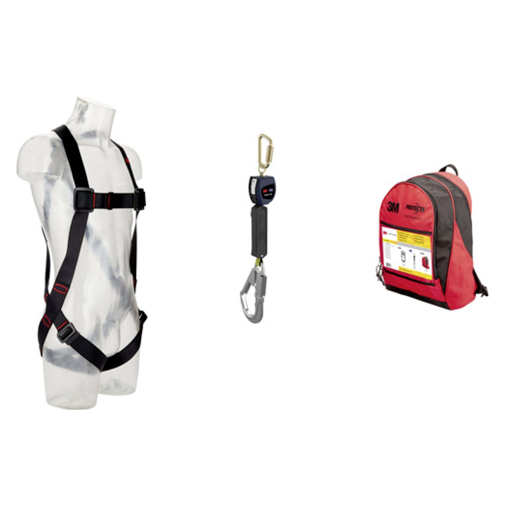 3M Absturzsicherung Set Premium (Auffanggurt, Höhensicherungsgerät, 140 kg) (1150508)