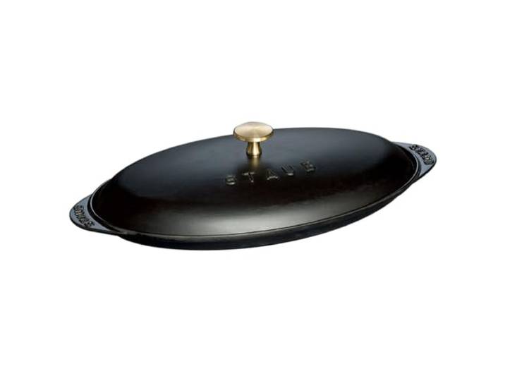STAUB Assiette Chaude en Fonte pour Poisson\, Ø 31 cm\, Noir Mat