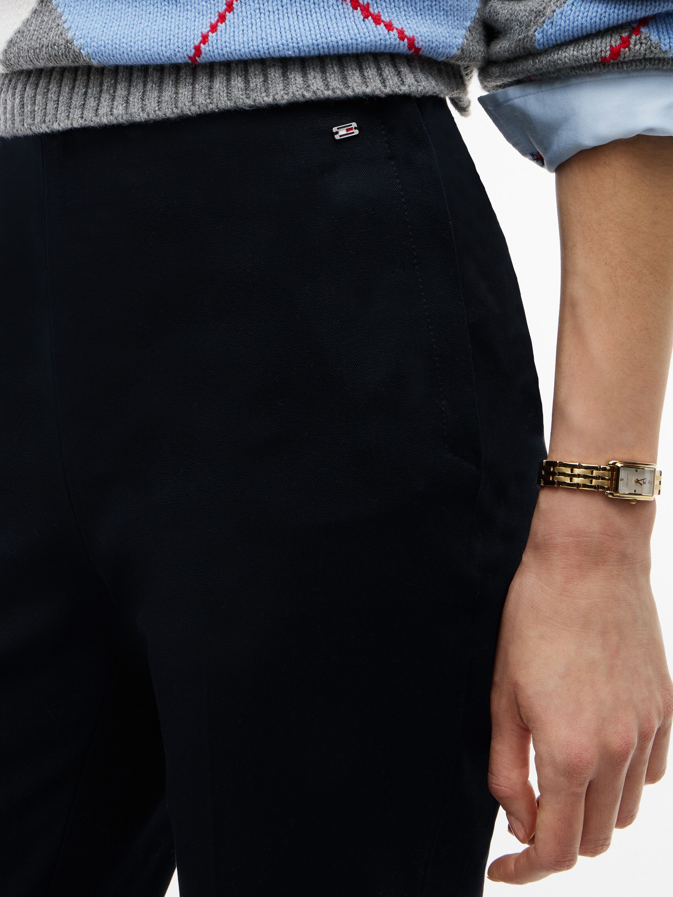 Anzughose TOMMY HILFIGER "GABARDINE ZIP SLIM PANT", Damen, Gr. 34, N-Gr, schwarz, Web, Obermaterial: 95% Baumwolle, 5% Elasthan, unifarben, slim fit lang, Hosen Anzughose, Baumwollmischung, slim fit schwarz 34, N-Gr