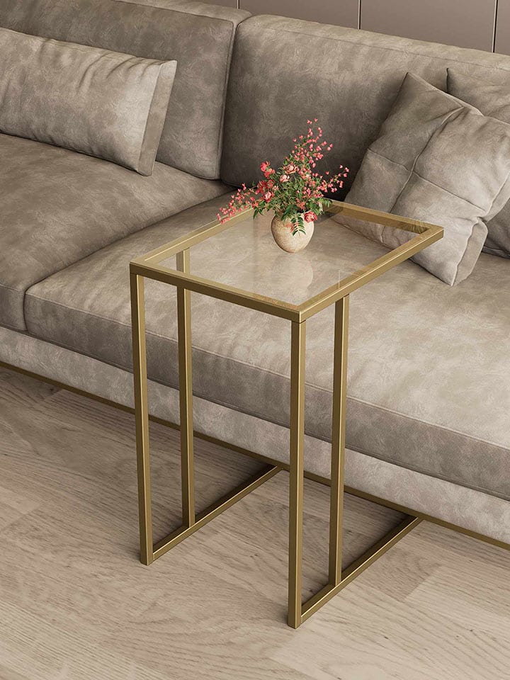 Scandinavia Concept Beistelltisch "Asya" in Gold - (B)48 x (H)60 x (T)30 cm - onesize