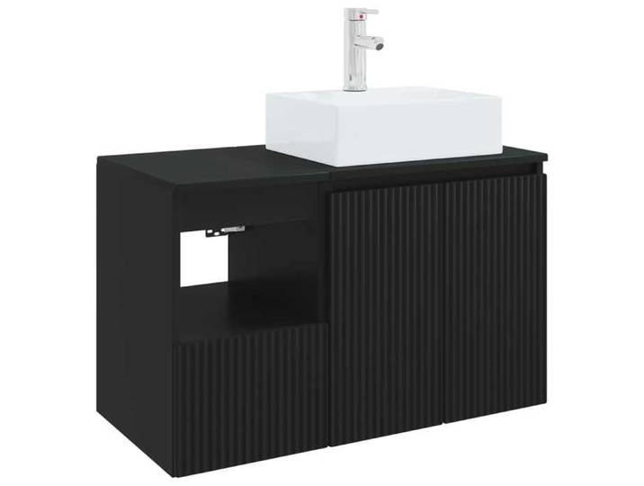 Noir Ensemble de mobilier de salle de bain 2 pc Noir(VIDAXL)_34915
