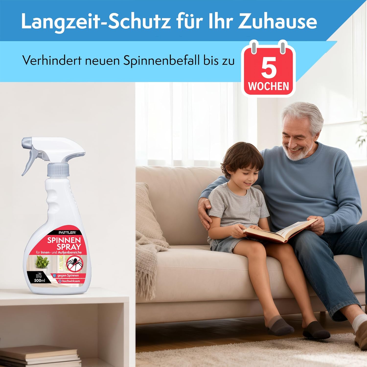 Insektenspray PATTLER "Schutzbarriere gegen Spinnen", weiss (weiß), Schädlingsbekämpfungsmittel, Insektenspray, 500 ml weiß Einheitsgröße