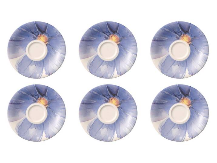 Villeroy & Boch Untertasse Mariefleur Gris, Spülmaschinengeeignet, Mehrfarbig, Blumen, H: 1.5cm