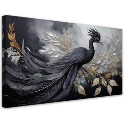LEINWANDBILD Pfauenvögel, Tiere, Glamour 80x40cm