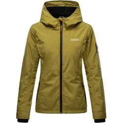 MARIKOO Damen Sportliche Outdoorjacke Übergangs Regenjacke mit Kapuze Brombeere