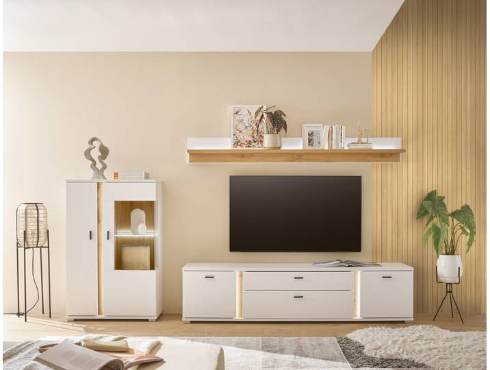 Wohnkombi 13 LONG ISLAND 3-teilig 290x170 cm weiß/braun