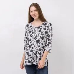 IN-PRINT Shirt 3/4-Arm bedruckt V-Ausschnitt