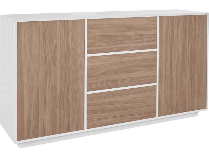 Sideboard HOME AFFAIRE bloom , weiss (weißhg, nuss, car), B:160cm H:86cm T:41,4cm, Sideboards, Sideboard, Breite ca. 160 cm
