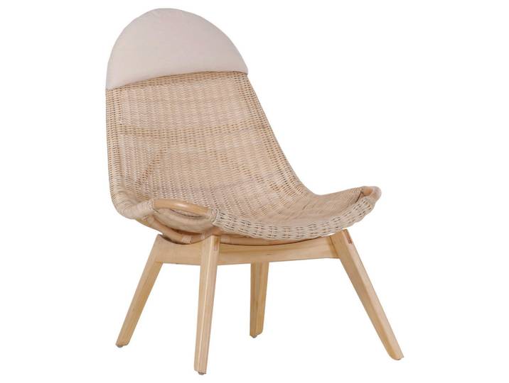 Sessel, Natur, Hellbraun, Holz, Pinie,Rattan, massiv, 72x100x85 cm, Wohnzimmer, Sessel, Sonstige Sessel