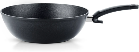 Ⓜ️🔵🔵🔵 Fissler Wok - Wok, Serie Adamant, Nero (superficie interna/esterna), Capacità 5.