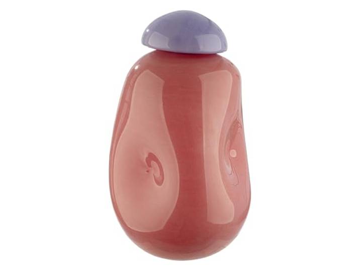 Glas Art Vase Candy aus Glas - glänzend rosa - Höhe 26cm x Ø 16cm - handgearbeitete mundgeblasene Dekovase