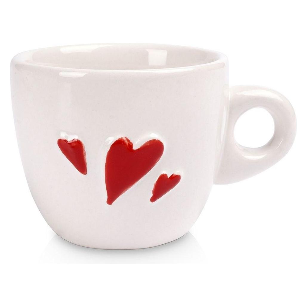 Orion Filiżanka do Espresso 80 ml Serce Ceramiczna Biała z Serduszkami (64821486)