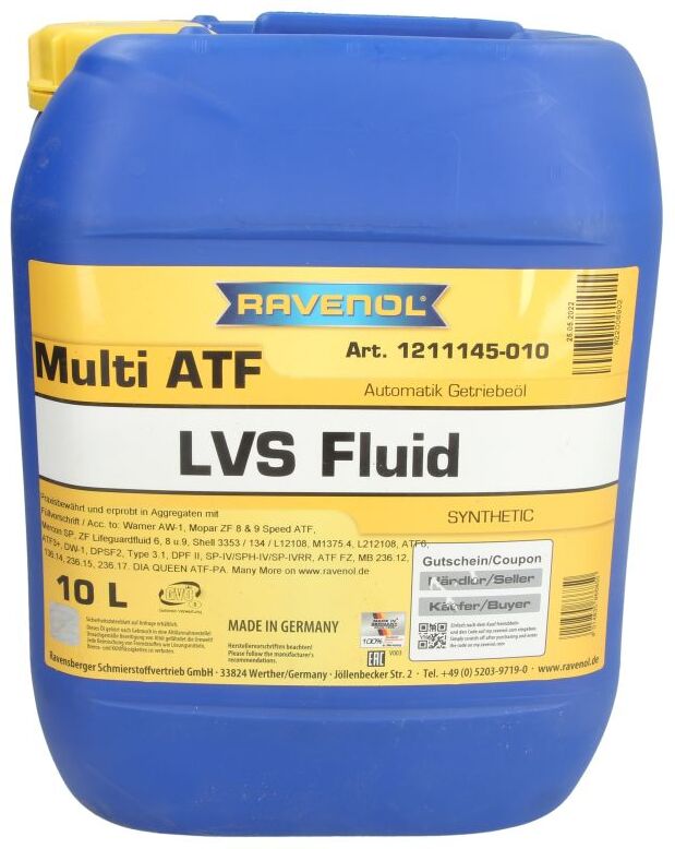 Automatikgetriebeöl RAVENOL 1211145 MULTI ATF LVS FL 10L