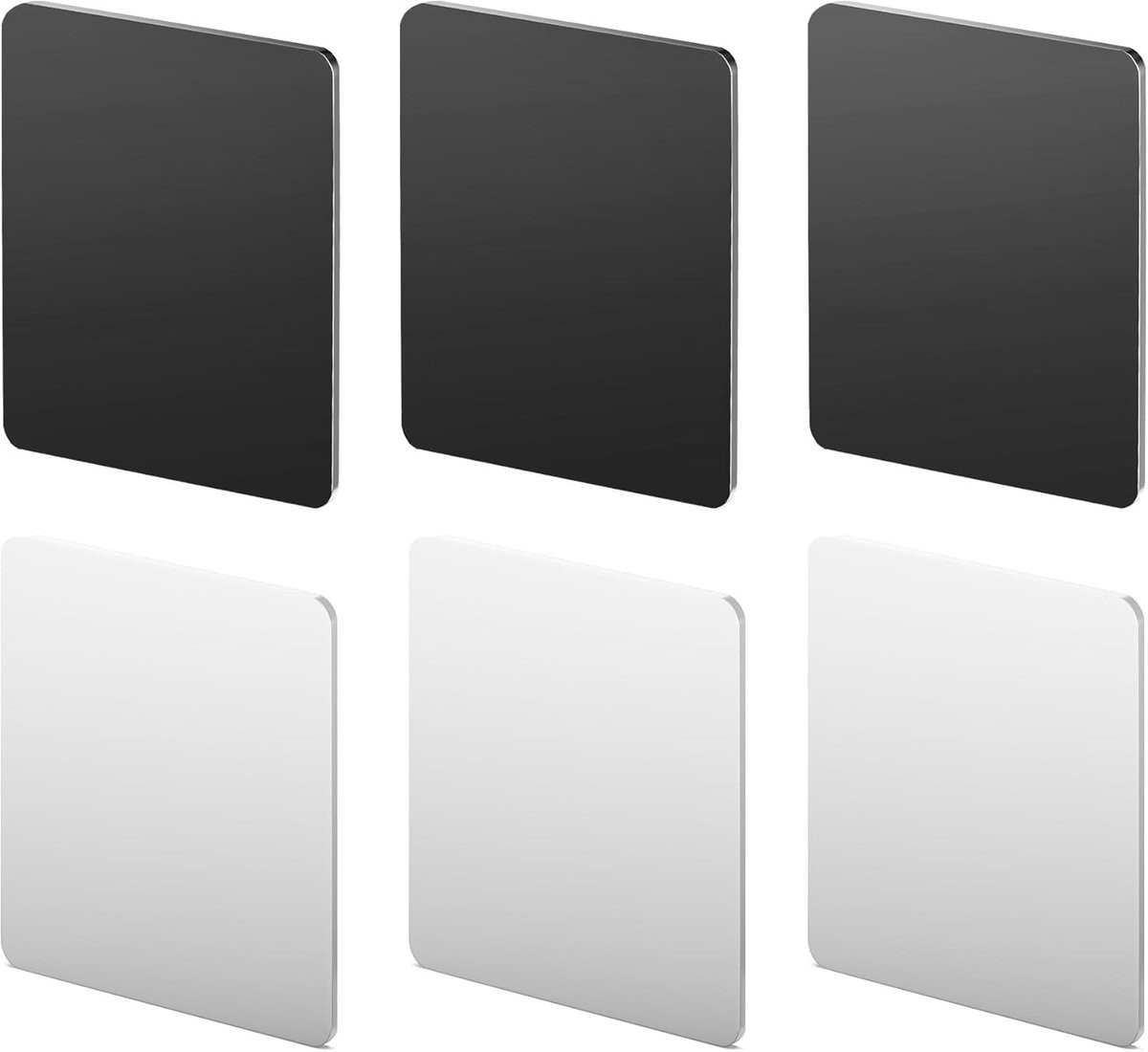 Set van 6 rechthoekige metaalplaatjes voor magnetische verlichting met sterke lijm