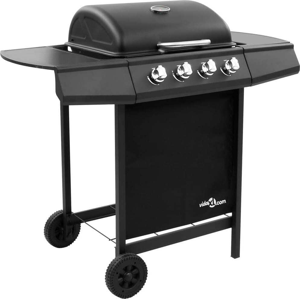 Gasgrill mit 4 Flammen Schwarz