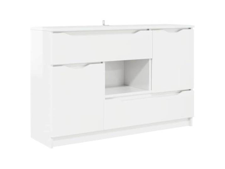 KGFHERENB Sideboard Hochglanz Weiß 65,5x30x100 cm Anrichte Kommode Schlanker Schrank für Esszimmer und Flur, bietet 60 kg Belastbarkeit und praktische Aufbewahrung mit Schublade.