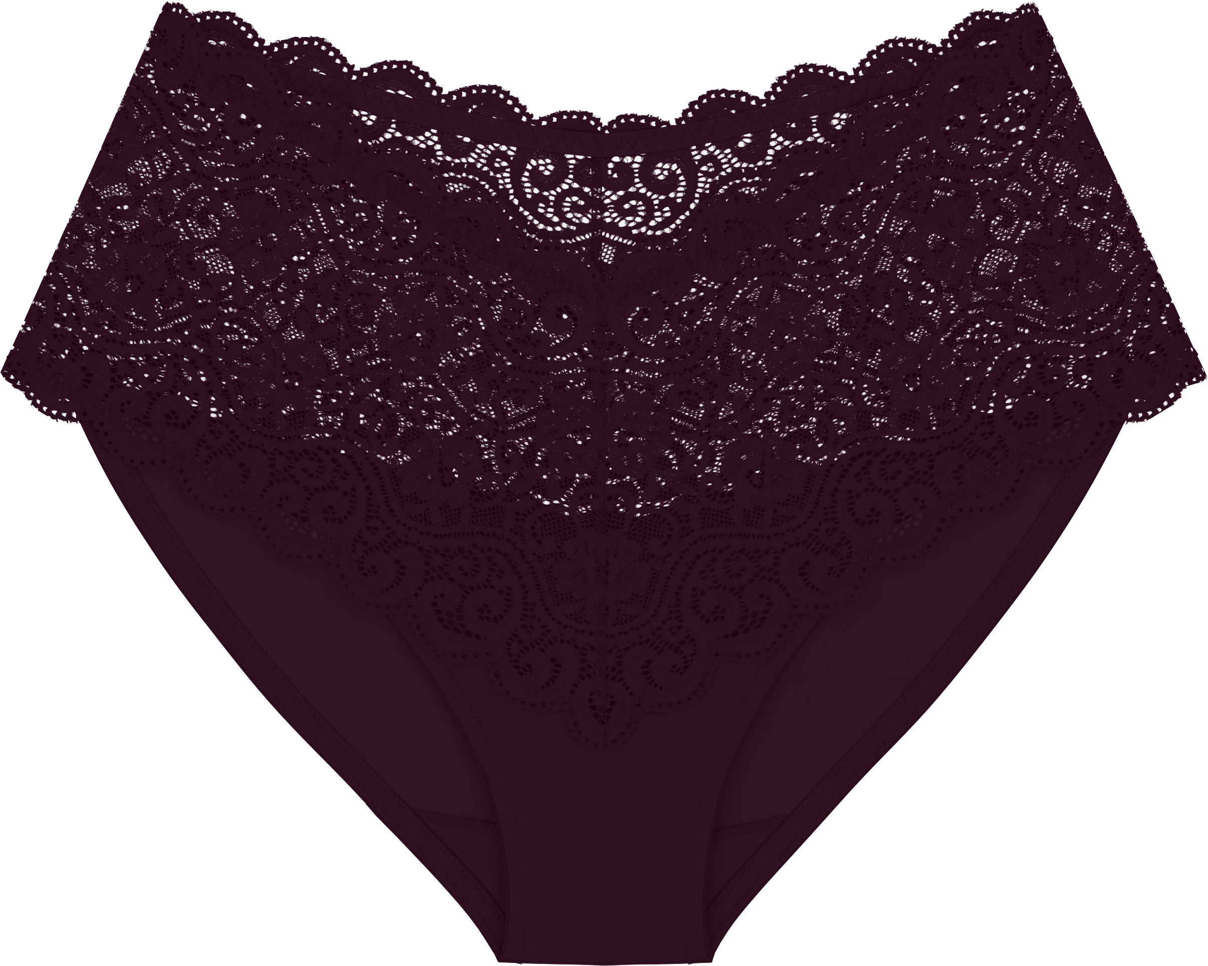 Slip TRIUMPH "Amourette Maxi", Damen, Gr. 36, Microfaser, braun (claret), Microfaser, Obermaterial: 83% Polyamid, 17% Elasthan, Unterhosen Slip, Stretch-Spitze claret 36, Microfaser