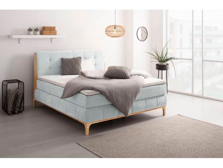Boxspringbett, Polyester, Grau (Titanio), 181×216 cm, 7-Zonen-Taschenfederkern, Klassisch & Modern, OTTO Products