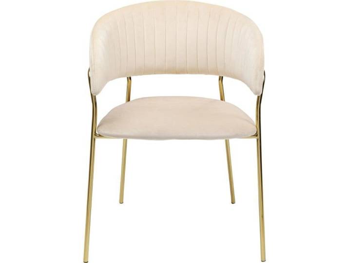 Chaise avec accoudoirs Belle velours crème Kare Design